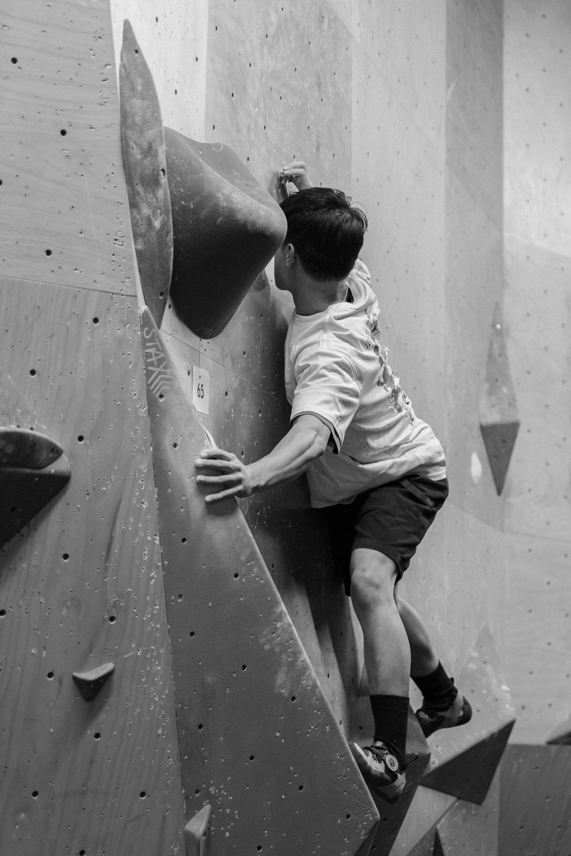 Climber bouldering